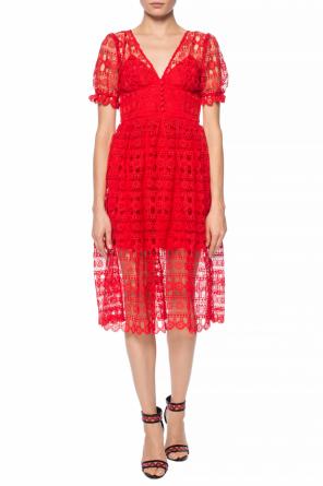 Openwork dress with a frill, zdjęcie 2 Openwork dress with a frill od Self Portrait